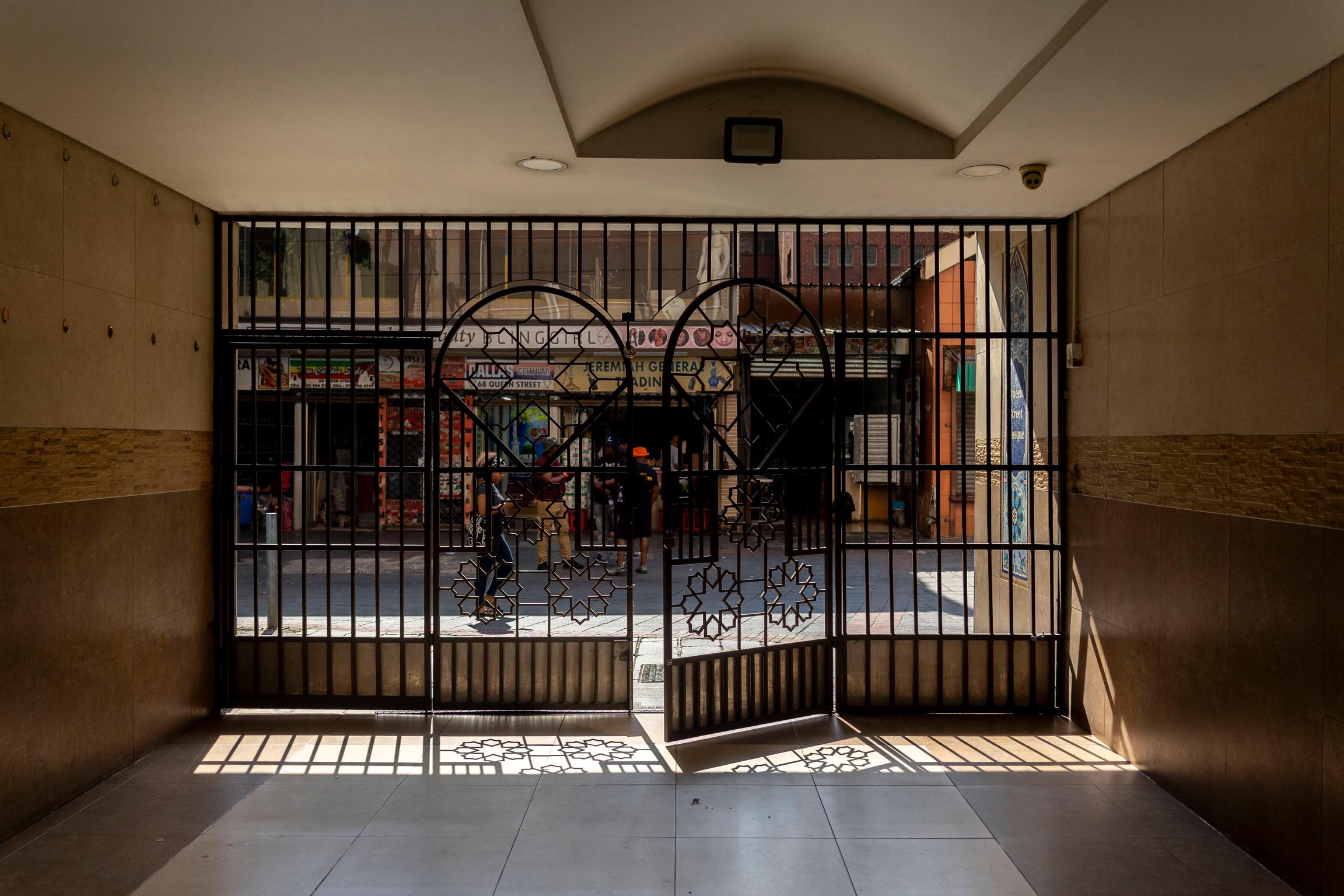 The exit of the Queen Street Mosque